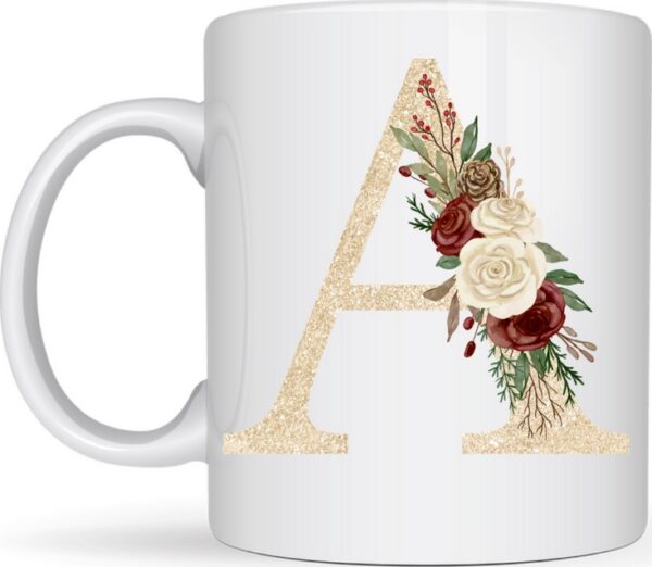 Mug Lettre et Fleurs – Image 2