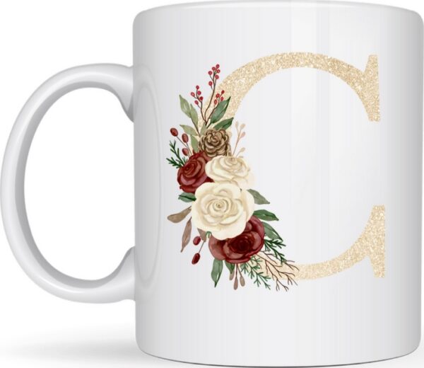 Mug Lettre et Fleurs – Image 4