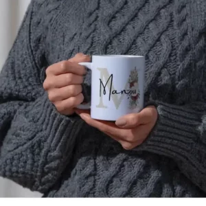 Mug Lettre et Fleurs