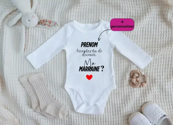 Body Bébé -  Acceptes tu de devenir ma marraine – Image 2