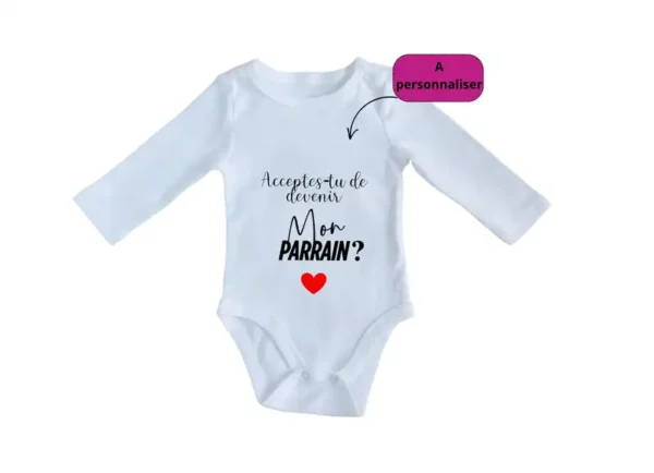 Body Bébé -  Acceptes tu de devenir mon parrain – Image 3