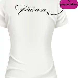 T-shirt Blanc pour Événement de Jeune Fille - Dos personnalisable