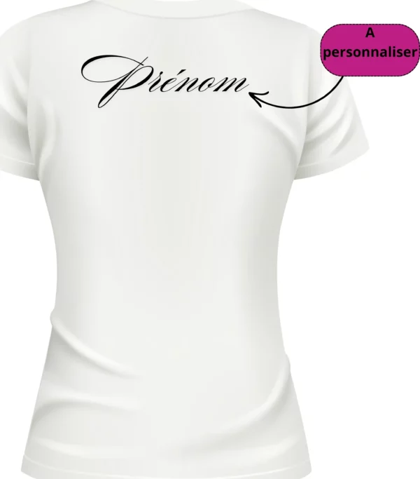 T-shirt Blanc pour Événement de Jeune Fille - Dos personnalisable