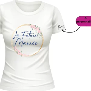T-shirt Blanc pour Événement de Jeune Fille - Future mariée