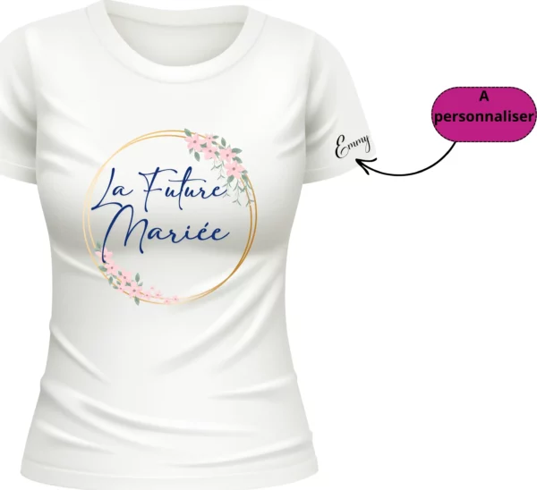 T-shirt Blanc pour Événement de Jeune Fille - Future mariée