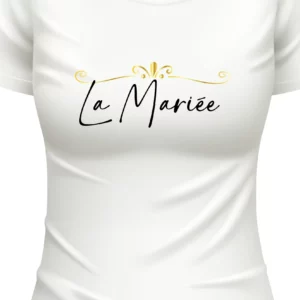 T-shirt Blanc pour Événement de Jeune Fille - La mariée