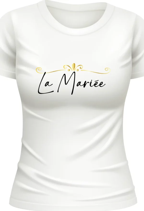 T-shirt Blanc pour Événement de Jeune Fille - La mariée