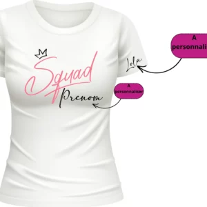 T-shirt Blanc pour Événement de Jeune Fille - Squad