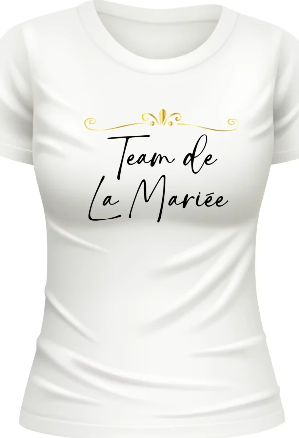 T-shirt Blanc pour Événement de Jeune Fille - Team de la mariée